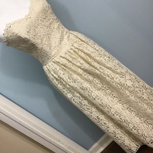 Vintage EUC Lace Strapless Ecru Dress